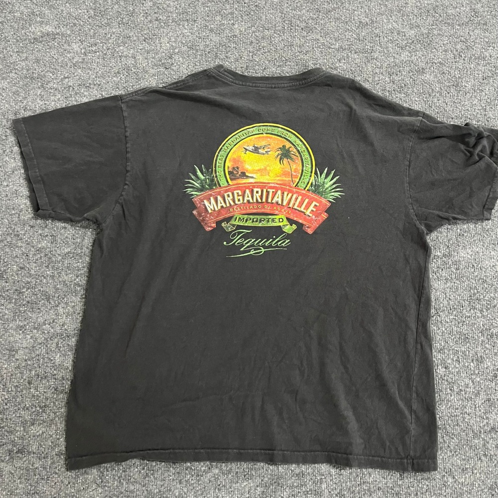 Margaritaville T Shirt Mens Size XL Black Tequila Sunset Graphic Beach Casual